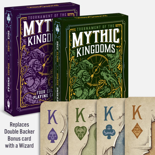 Four-Color Set of TMK Playing Cards - Purple and Green Decks