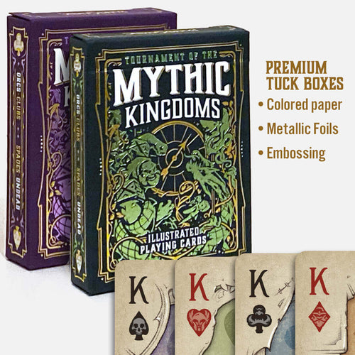Premium Set of TMK Playing Cards - Purple and Green Decks